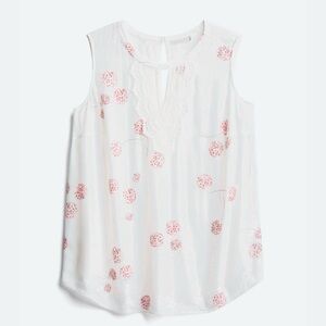 Daniel Rainn White and Pink Floral Blouse